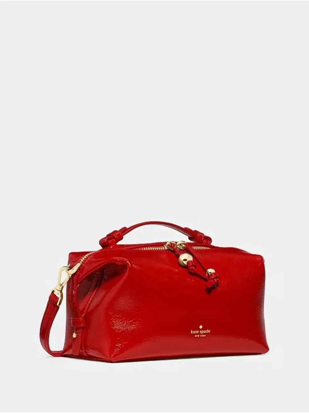 ♠️Kate Spade Billie Shiny Patent Leather Convertible Crossbody Bag, Red NEW NWT